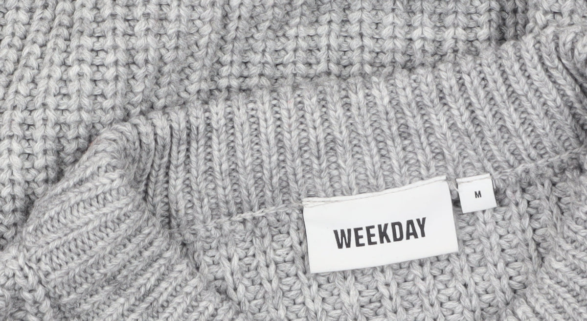 Additional view of Weekday Women's Grey Chunky Knit Wool Blend jumper M