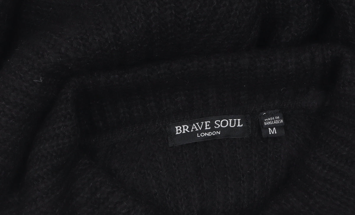 Additional view of Brave Soul Women's Black Roll Neck Long Sleeve Knit Jumper M
