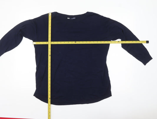 Joules Women Blue Cotton Crew Neck Long Sleeve Pullover Jumper Size 10