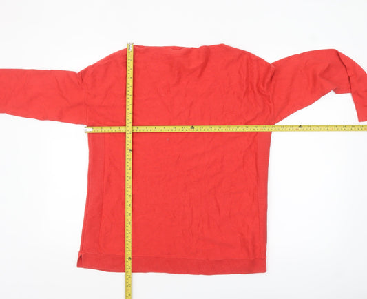 Joules Womens Red Knit Long Sleeve Crew Neck Cotton Jumper UK 12