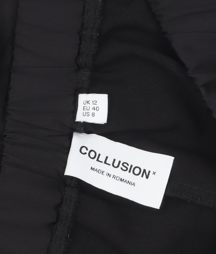 Collusion Women’s Black Regular Fit Satin Shorts Size 12