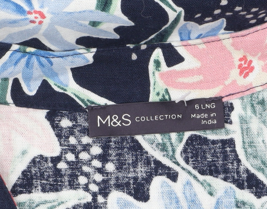 Marks and Spencer Women's Multicoloured Floral Shift Dress Size 6 Long