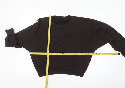 Uniqlo Womens Black Cotton Blend Crew Neck Pullover Sweatshirt L