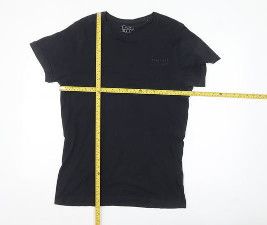 Firetrap Men's Black Cotton Short Sleeve Crew Neck T-Shirt M