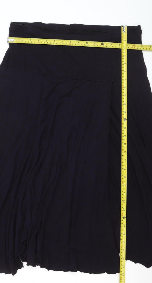 Planet Women’s Black A-Line Midi Jersey Skirt Size L