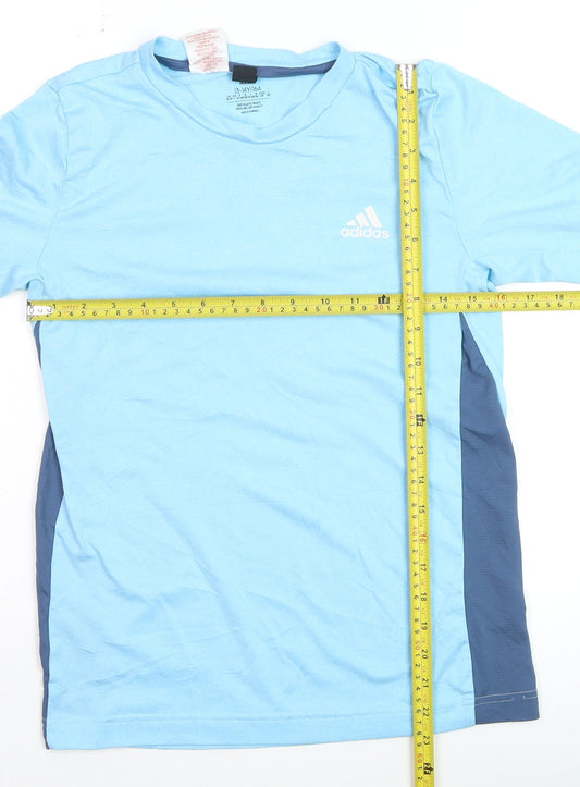 Adidas Boys Blue Short Sleeve Crew Neck Active T-Shirt Size 13-14 Years