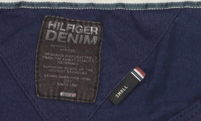 Brand and care label for Tommy Hilfiger Women's Blue Small Classic T-Shirt