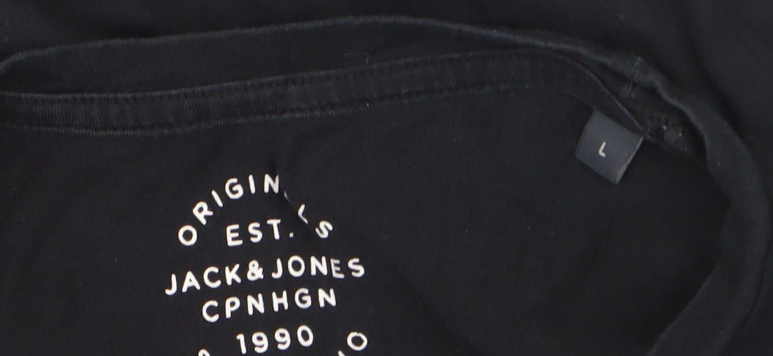 Additional view of Jack & Jones Men’s Black Logo Graphic Crew Neck T-Shirt, size L