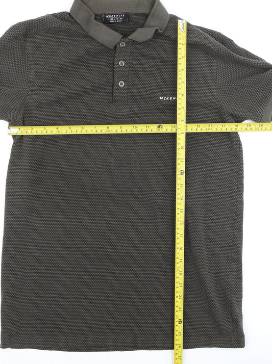 McKenzie Men’s Khaki Cotton Blend Short Sleeve Polo Shirt M