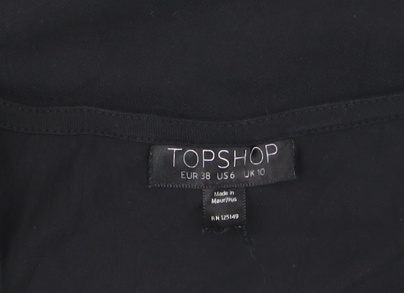 Additional view of Topshop Women’s Black Floral Embroidered Cropped Long Sleeve Blouse, size UK 10