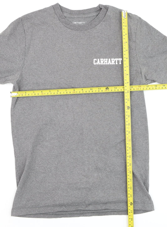 Carhartt Men's Grey S/S College Script T-Shirt Small
