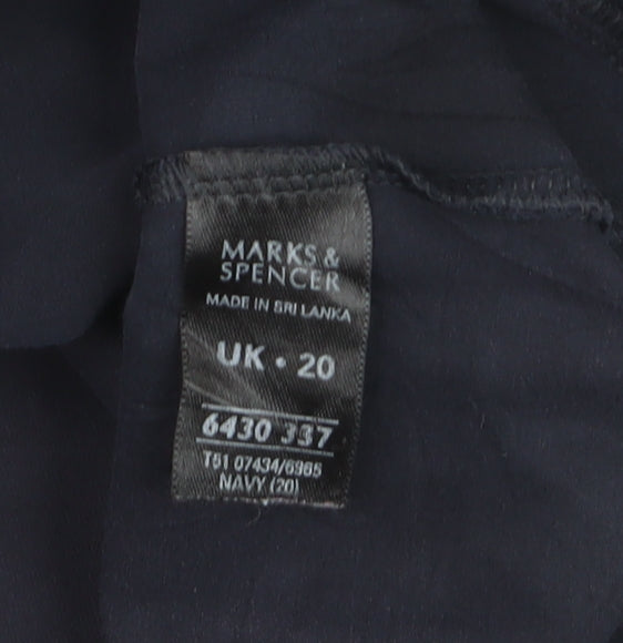 Additional view of Marks & Spencer Women's Blue, size 20, Track Jacket Full Zip Cotton Blend