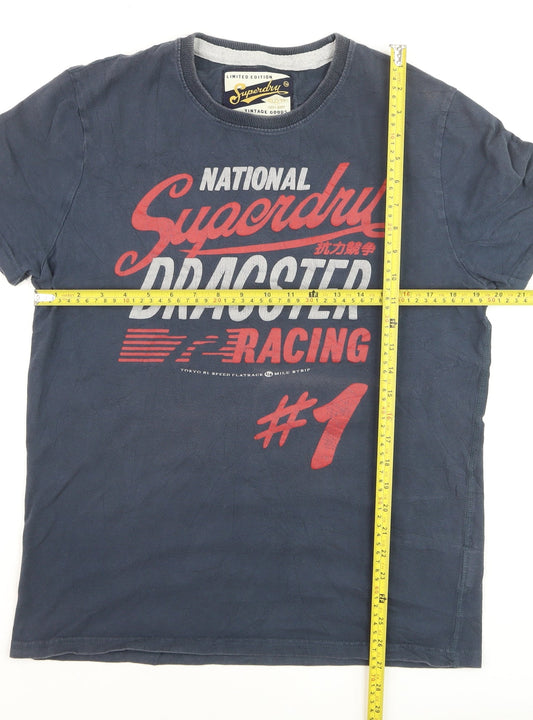 Superdry Men's Blue XL Racing Graphic Cotton T-Shirt