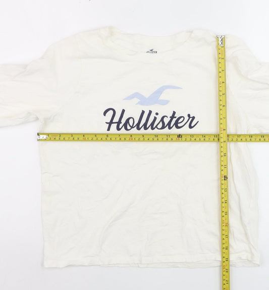 Hollister Boys White Cotton Long Sleeve Pyjama Top M