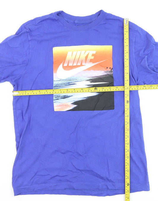 Nike Men's Blue Beach Graphic Print T-Shirt Size M