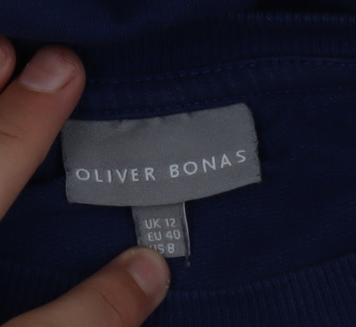 Additional view of Oliver Bonas Women Blue Tunic Sweatshirt UK 12 Cotton Blend