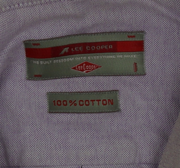 Additional view of Lee Cooper Men's Purple 16 Regular Fit Cotton Button-Up Shirt
