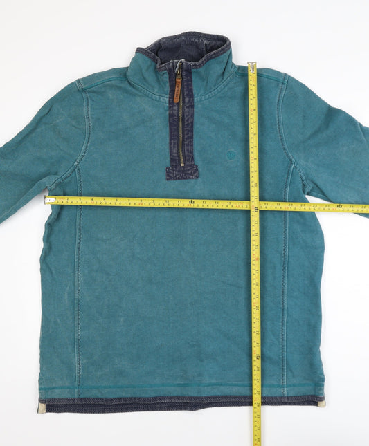 FatFace Men's Blue 1/2 Zip Cotton Long Sleeve Casual Top Size L
