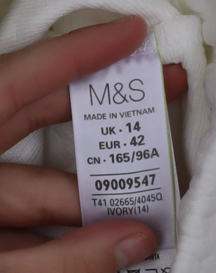 Marks and Spencer Women Ivory Size 14 Bomber Jacket