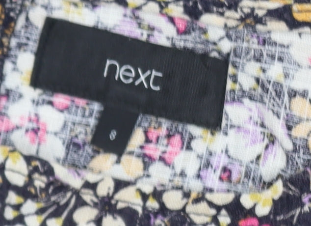 Next Women’s Multicoloured Floral Linen Blend Shift Dress Size 8
