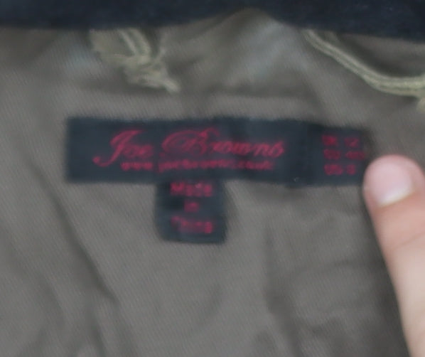Joe Browns Women's Black Wool Blend Long Button Coat Size 12