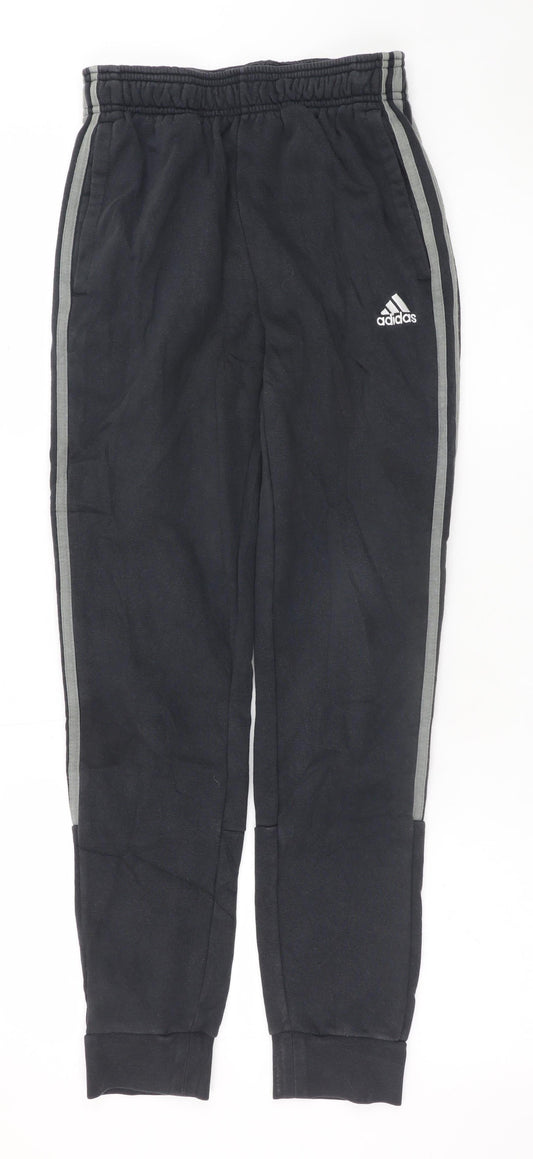 Adidas Men's Black XS Jogger Trousers with Stripe Detail
