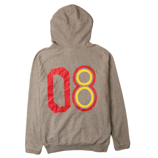Nike Womens Grey Pullover Hoodie L Red Zip Pockets Sporty Style