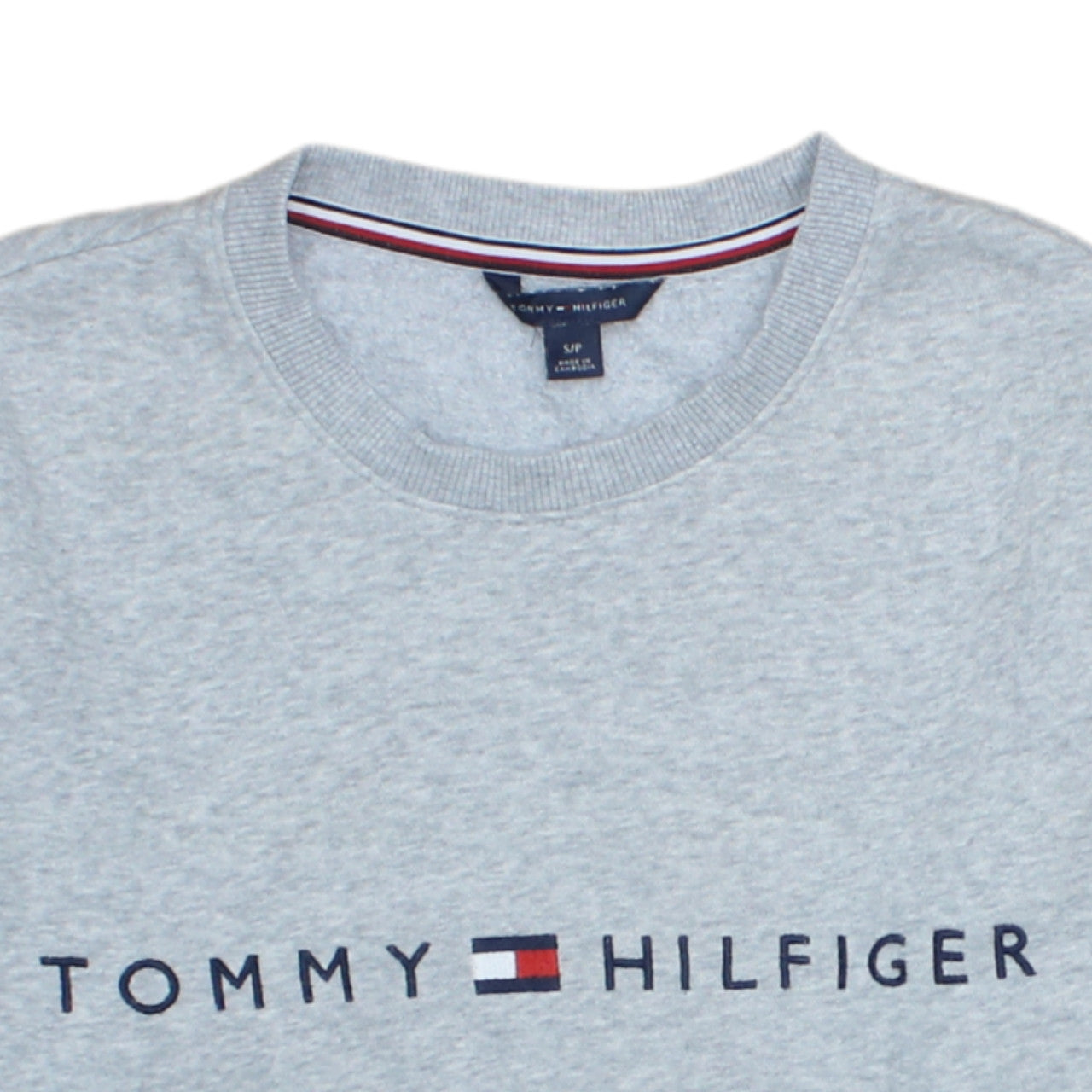 Tommy Hilfiger Mens Grey Logo Crew Neck Sweatshirt Size S