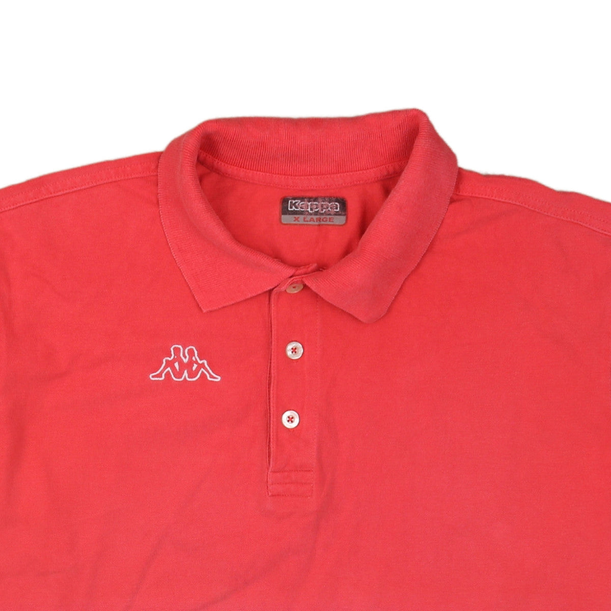Brand and care label for Kappa Men's Red XL Cotton Short Sleeve Polo Shirt