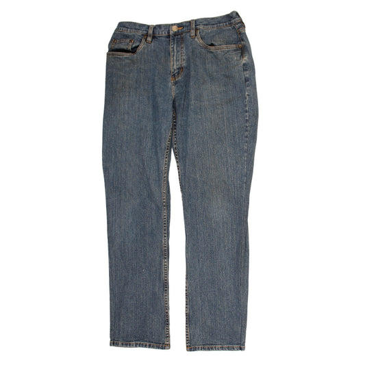 L.L.Bean Women's Blue Straight Leg Petite Jeans Size 12