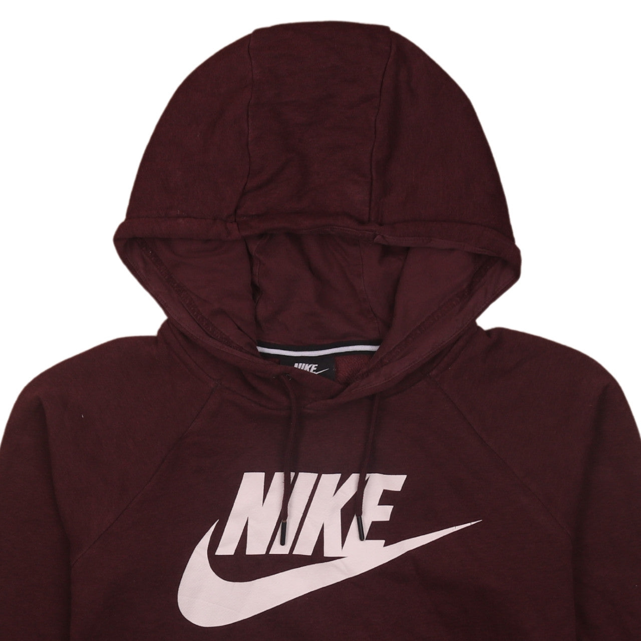 Nike Women Burgundy Pullover Hoodie Size M with Logo Print