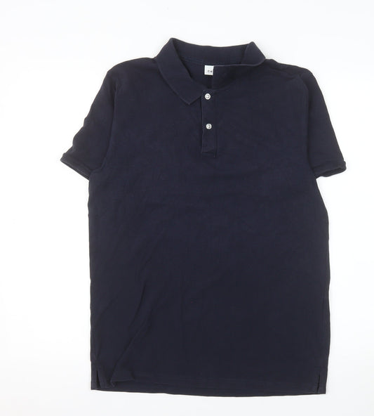 Celio Mens Blue Cotton Short Sleeve Polo Shirt Size M