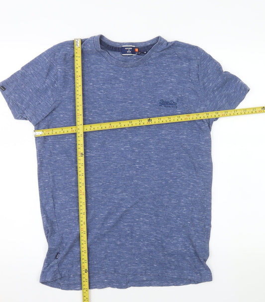 Superdry Men's Blue Crew Neck Cotton T-Shirt Size M