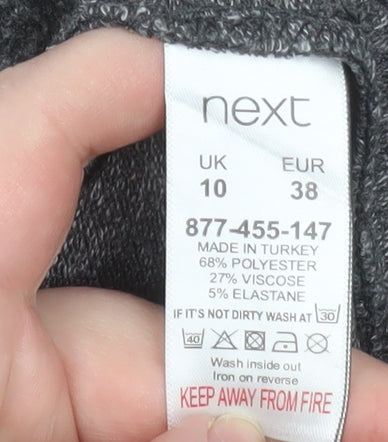 Brand and care label for Next Women's Grey Floral Embroidered Pullover Sweatshirt UK 10