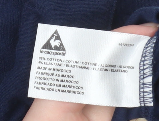 Additional view of Le Coq Sportif Men's Blue L Polo Shirt 1/4 Zip Cotton Blend