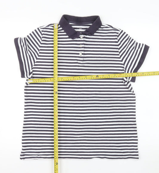 Mossimo Men's Black White Striped Cotton Polo Shirt XL