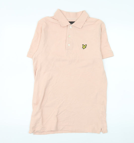 Lyle & Scott Men's Pink Cotton Polo Shirt Size S Classic Fit