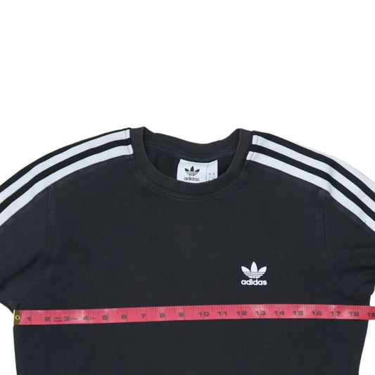 Adidas Men's Black Crew Neck Short Sleeve Cotton Sports T-Shirt S