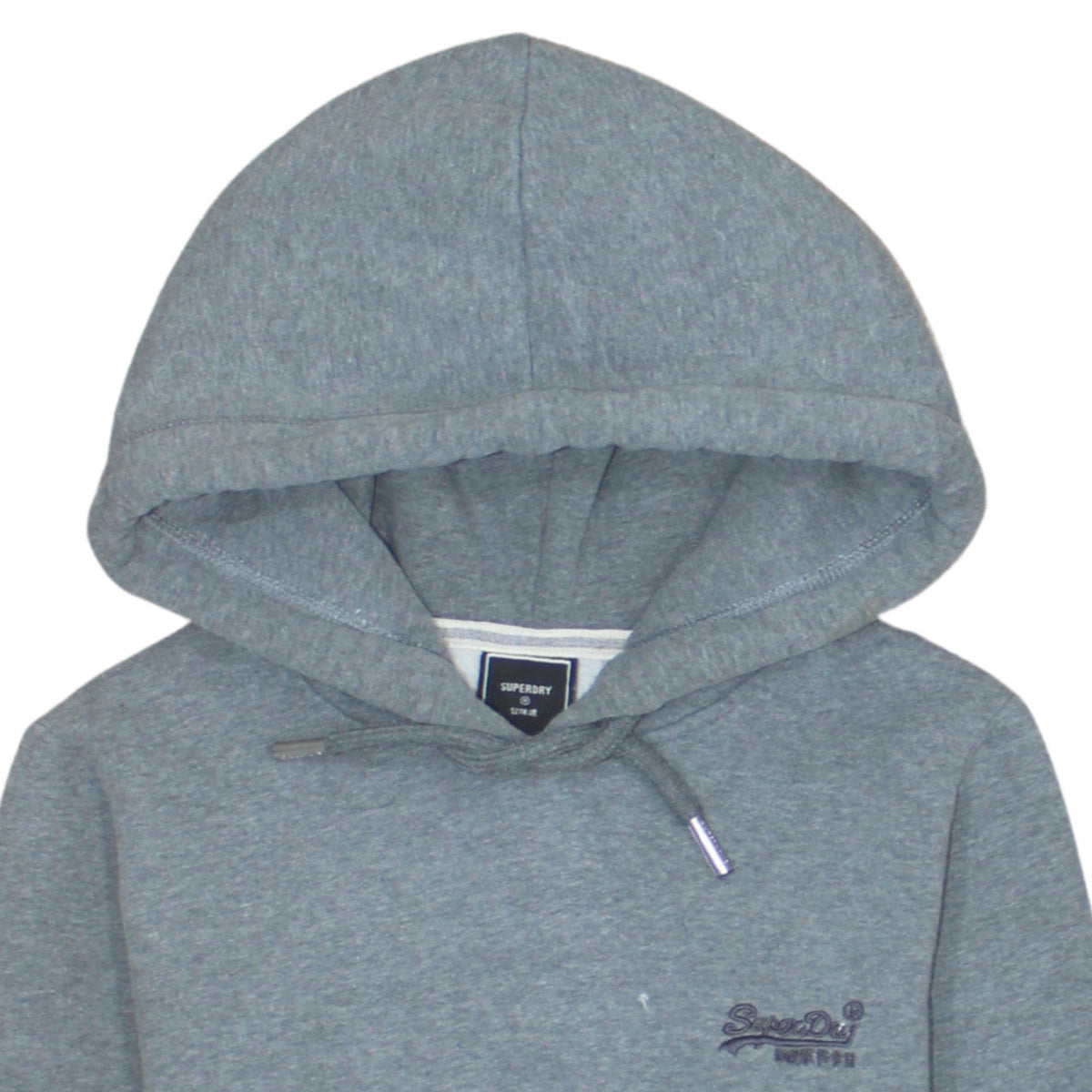 Additional view of Superdry Women Grey Hoodie Pullover UK 10 Hooded Logo Casual