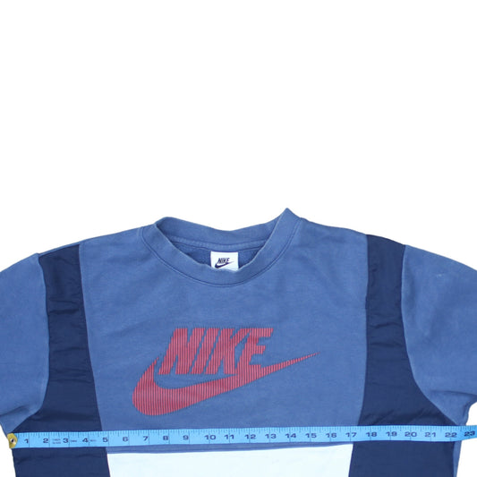 Nike Mens Blue Small Pullover Sweatshirt Logo Crew Neck
