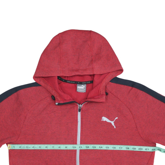 Puma Men's Red Full Zip Hoodie Size L Sports Casual Jacket