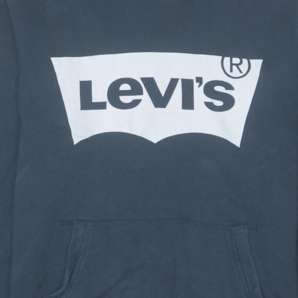 Additional view of Levi's boys’ blue pullover hoodie, size 16, years logo fleece sweatshirt