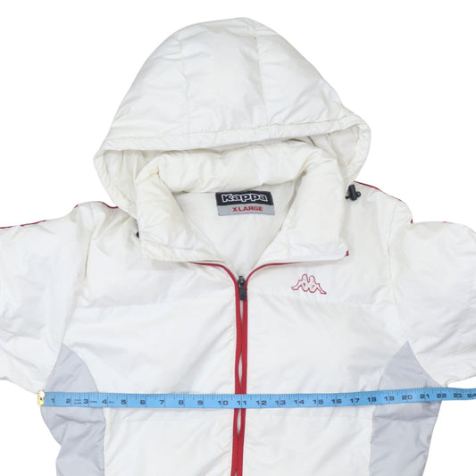 Kappa Men’s White XL Puffer Jacket Hooded Winter Coat