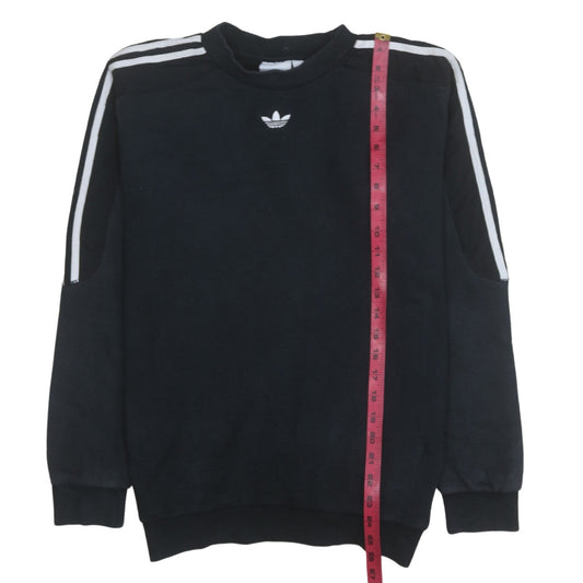 Adidas Mens Black Crew Neck Pullover Sweatshirt S Regular Fit