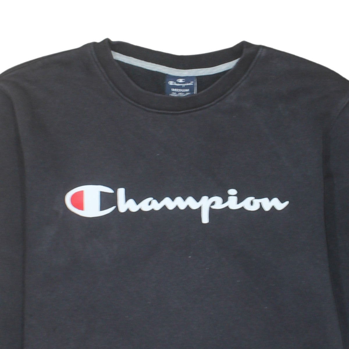 Additional view of Champion Men's Black Crew Neck Logo Sweatshirt Medium