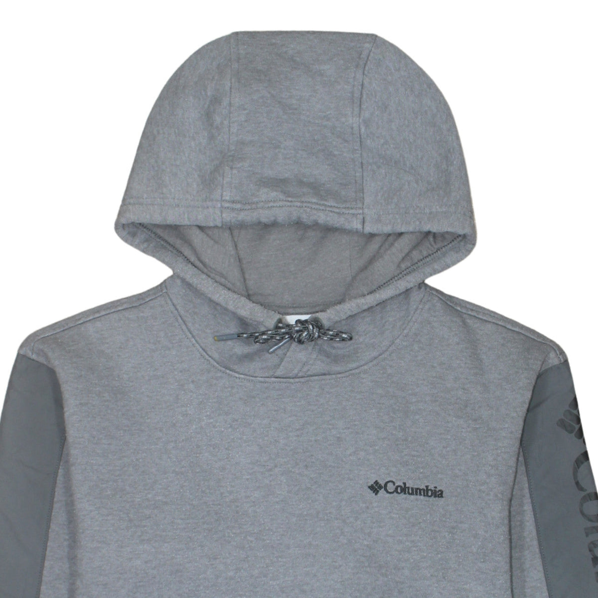 Additional view of Columbia Men's Grey Pullover Hoodie, size S, Fleece Logo Outdoor