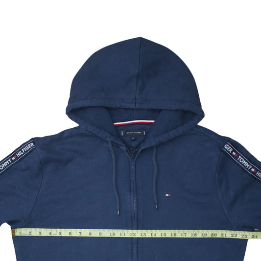 Tommy Hilfiger Men's Blue XL Full Zip Hoodie Classic Logo