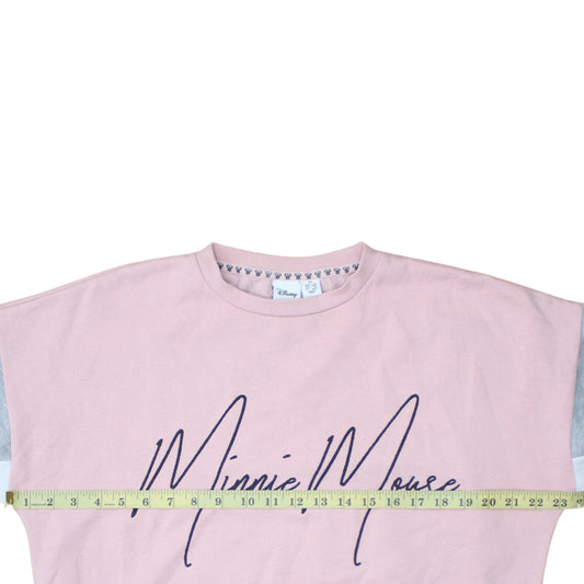 Disney Women Pink Minnie Mouse Pullover Sweatshirt XS