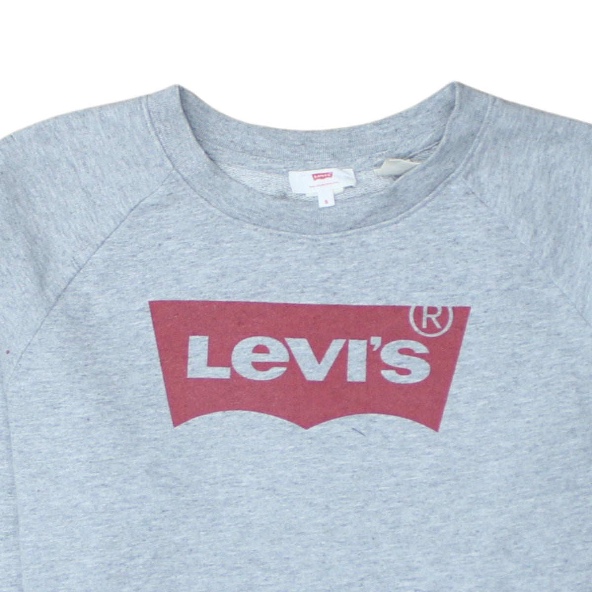 Additional view of Levi's Men's Grey Crew Neck Logo Pullover Sweatshirt, size S