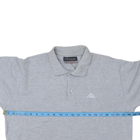 Kappa Men's Grey Cotton Short Sleeve Polo Shirt Size L